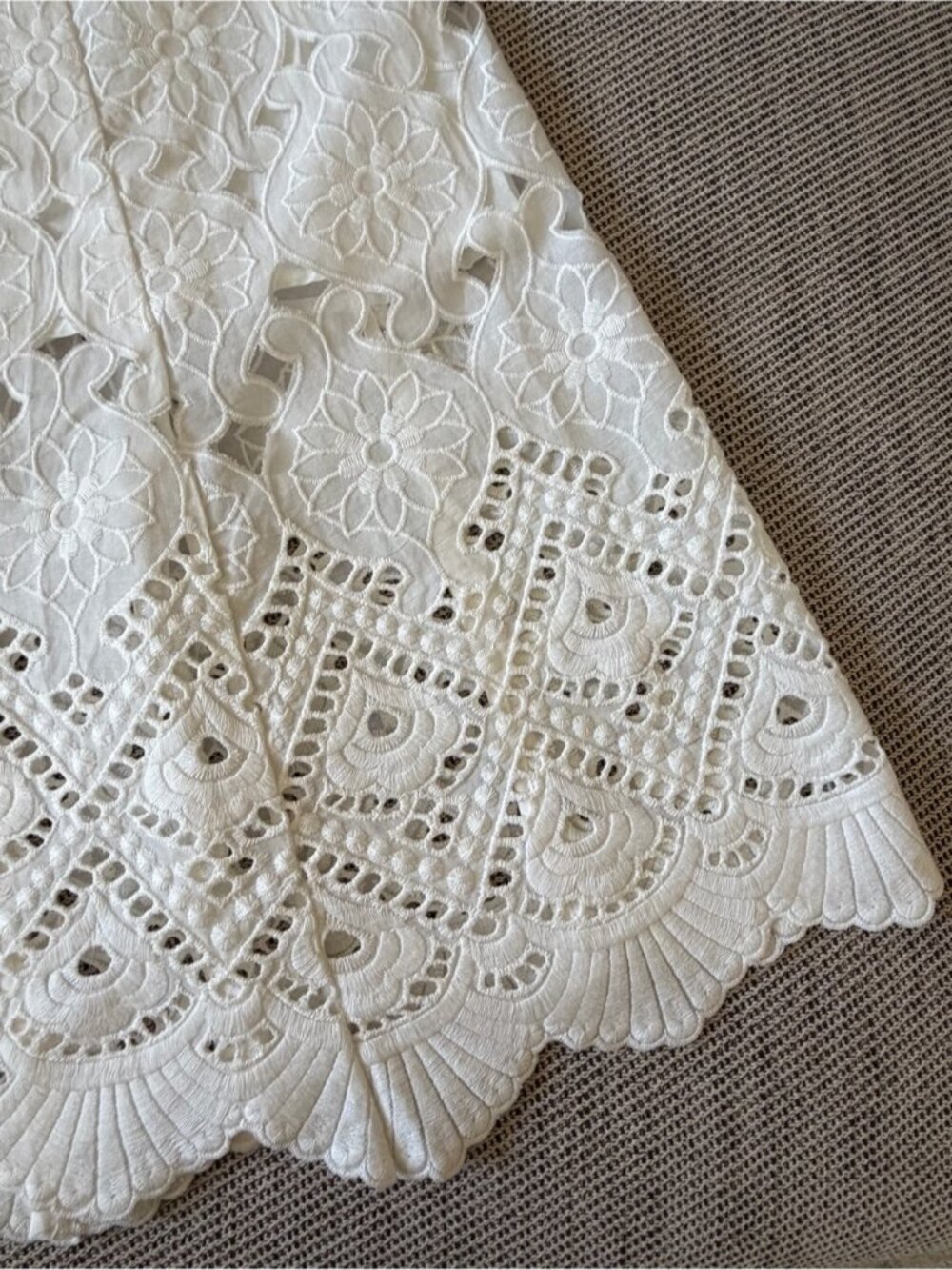 NEW Cara Cara Calypso Bustier Midi Dress Trellis Eyelet White Lace | US 6 UK 10 - Picture 13 of 16